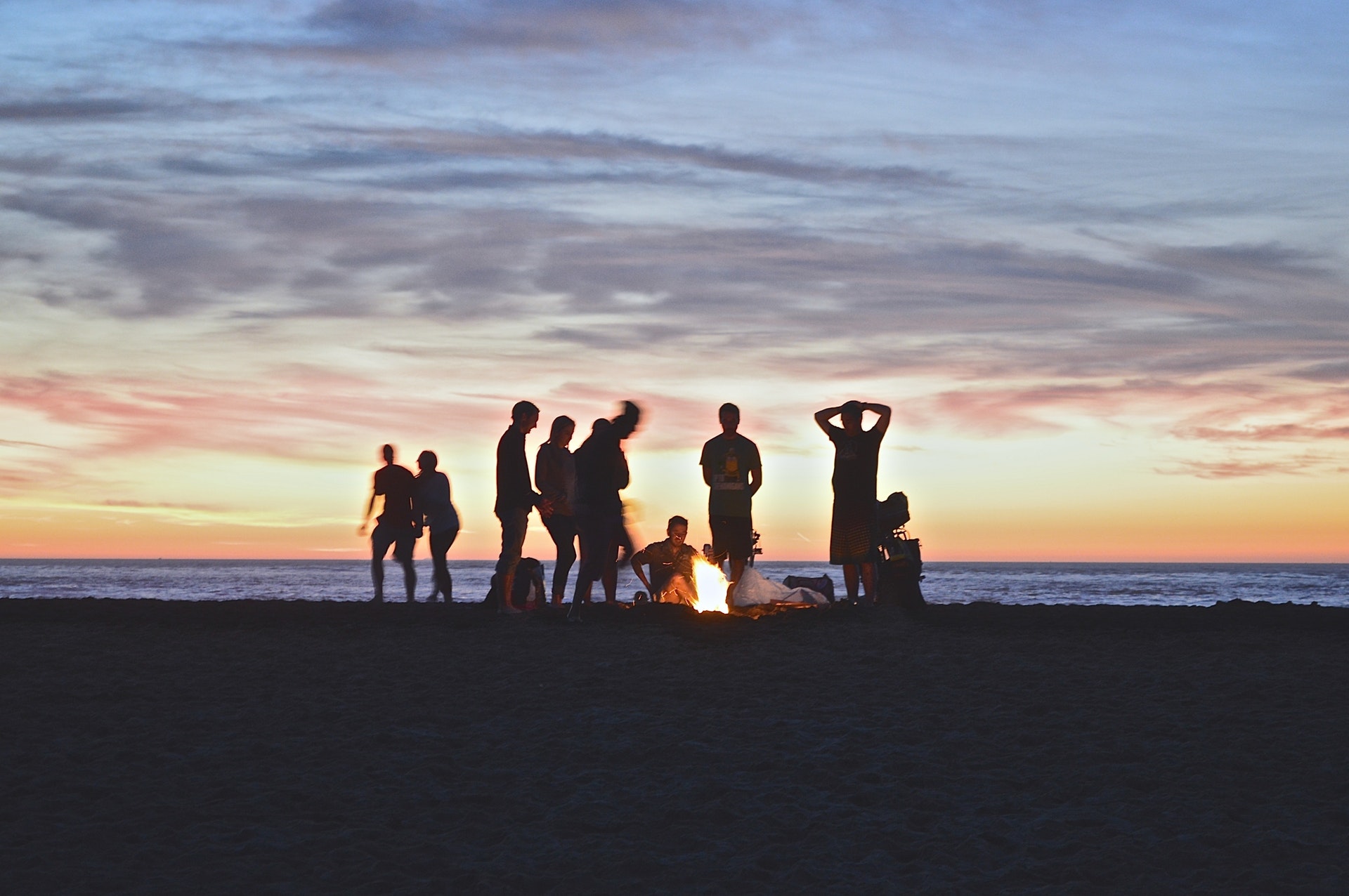 community around a bonfire